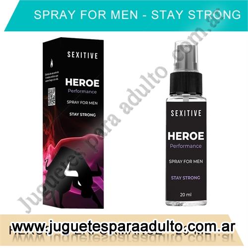 Aceites y lubricantes, Lubricantes sexitive, Heroe perfomance - Spray Masculino 20ml
